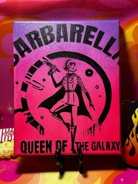 ⚡️Graffiti BARBARELLA POP ART HOMBRE QUEEN OF THE GALAXY ART PAINTING 8x10x1”